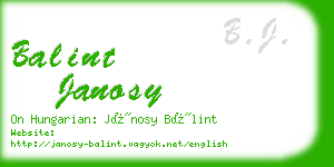 balint janosy business card